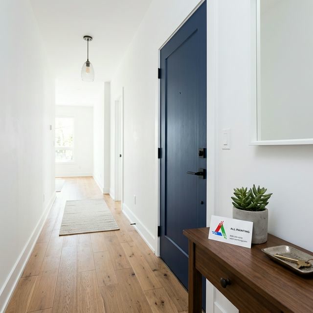 Freshly painted Toronto rental condo unit with CN Tower skyline view