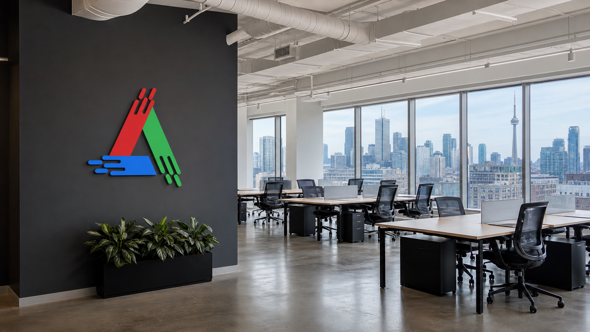Freshly painted modern Toronto commercial office interior showing professional commercial painting services Toronto results