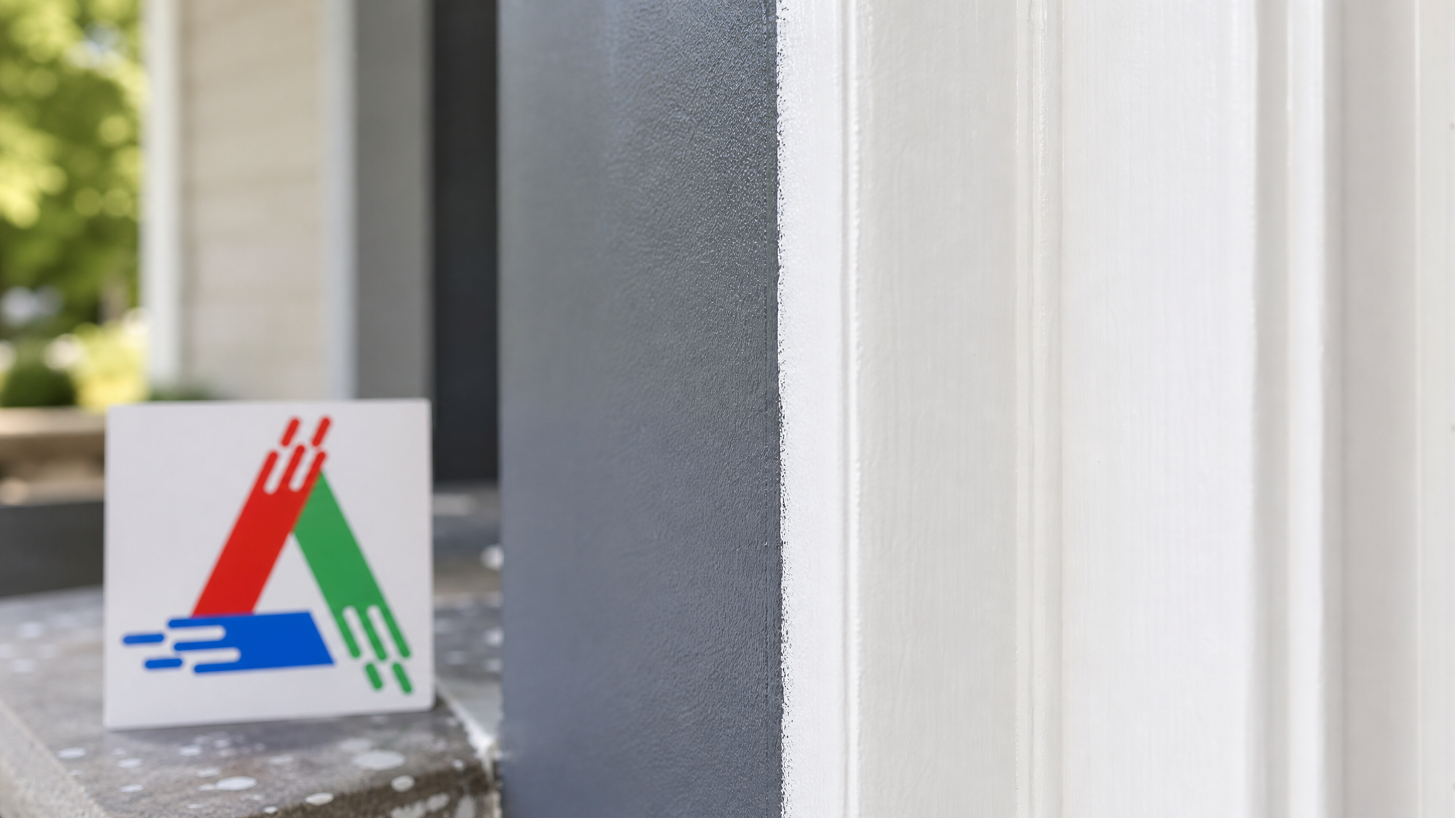 Close-up of a crisp cut-in line where a freshly painted wall meets white trim, showing clean brushwork